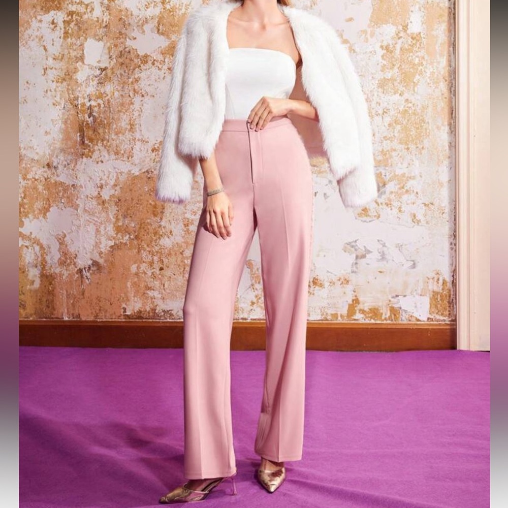 MOTF Pink Tailored Trousers with Embellished Detail | Women’s Small | NWT - Picture 7 of 7